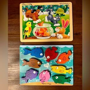 Melissa & Doug Colorful Wooden Pet Puzzle Set